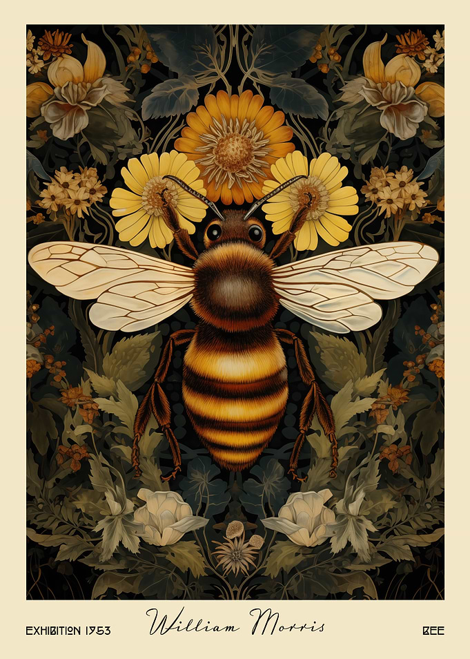 William Morris Bee and Flowers Art