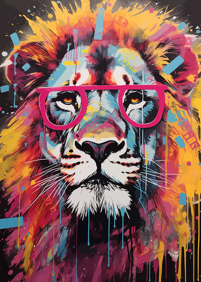 Lion in Glasses