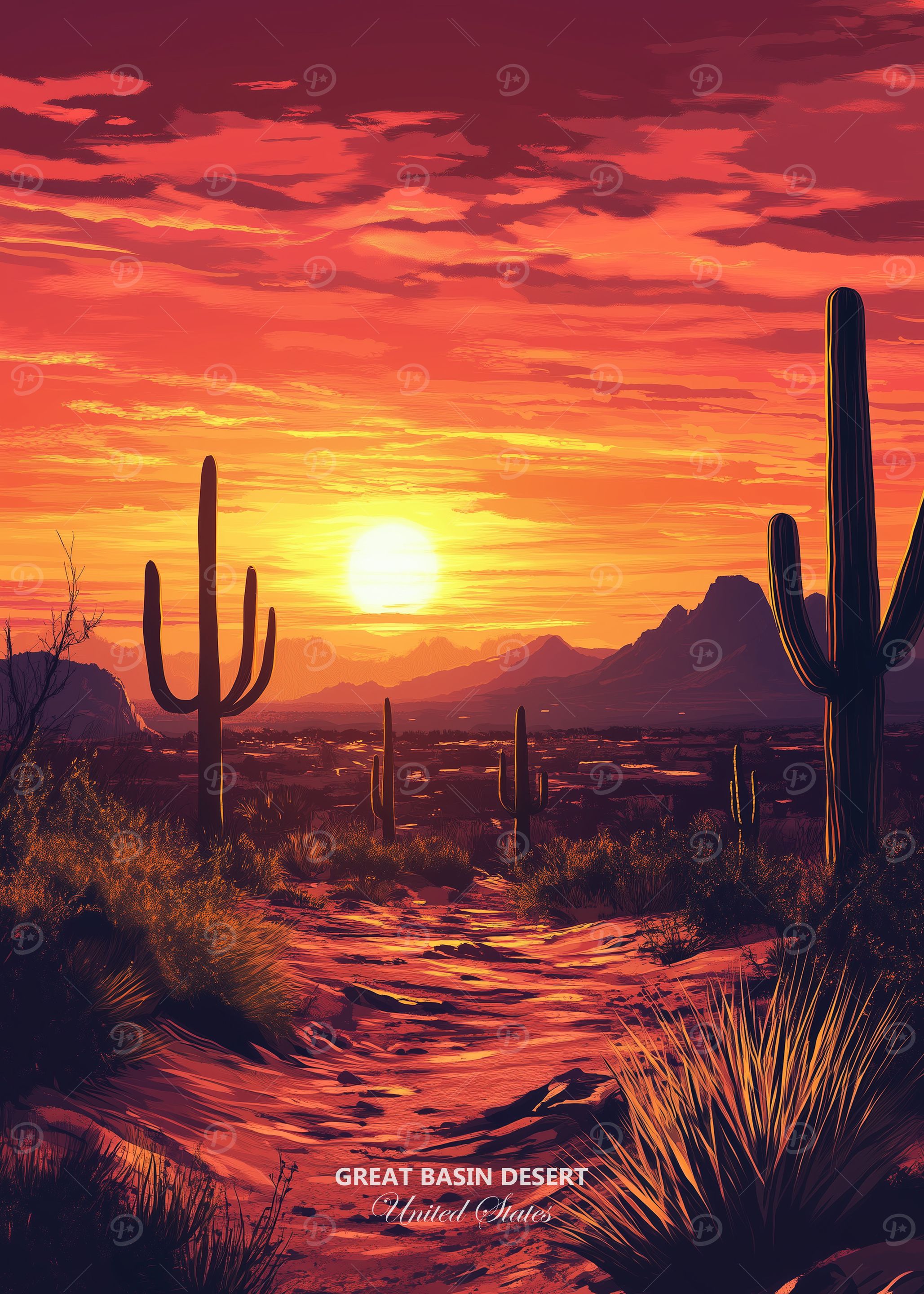 Great Basin Desert Sunset USA