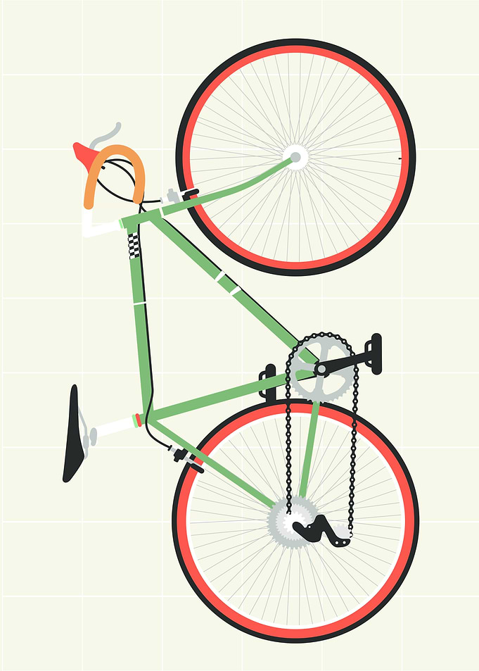 Green Bicycle Illustration racing bike