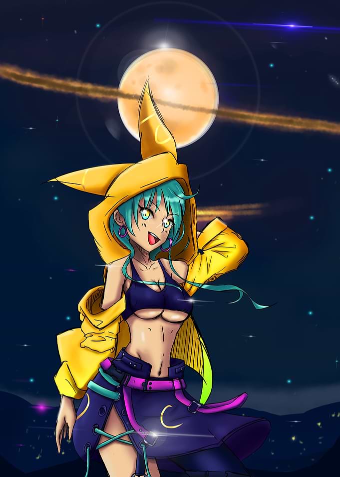 Anime Girl in Yellow Hoodie