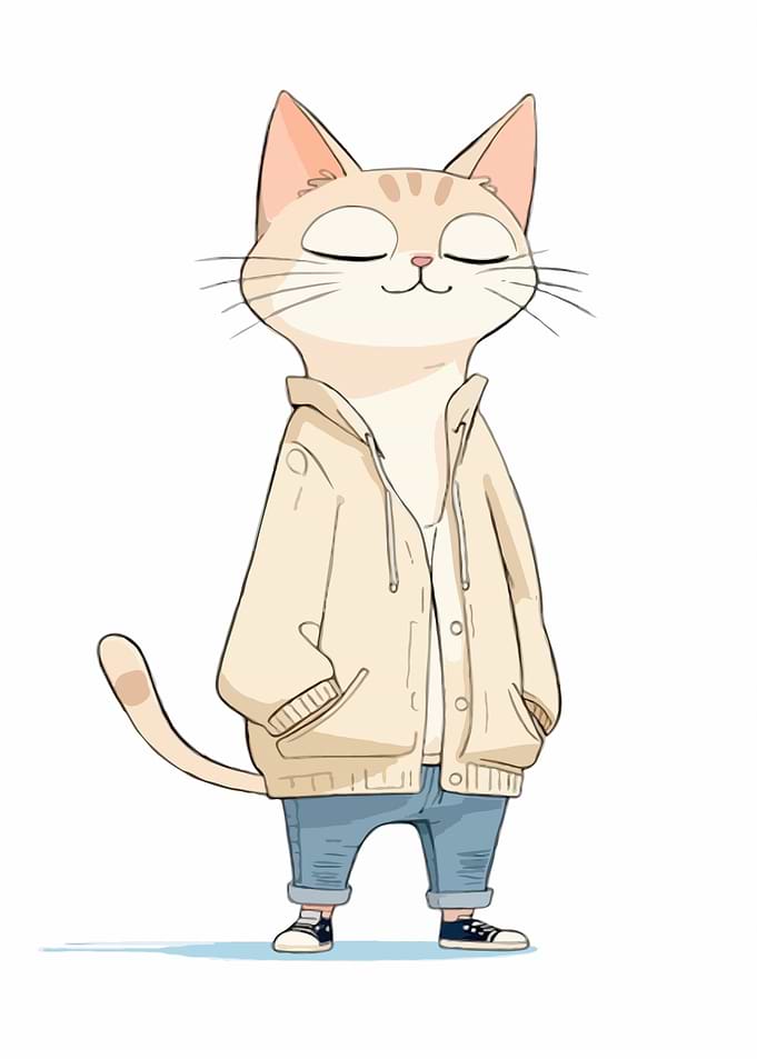 Cute Calm Cat in Hoodie