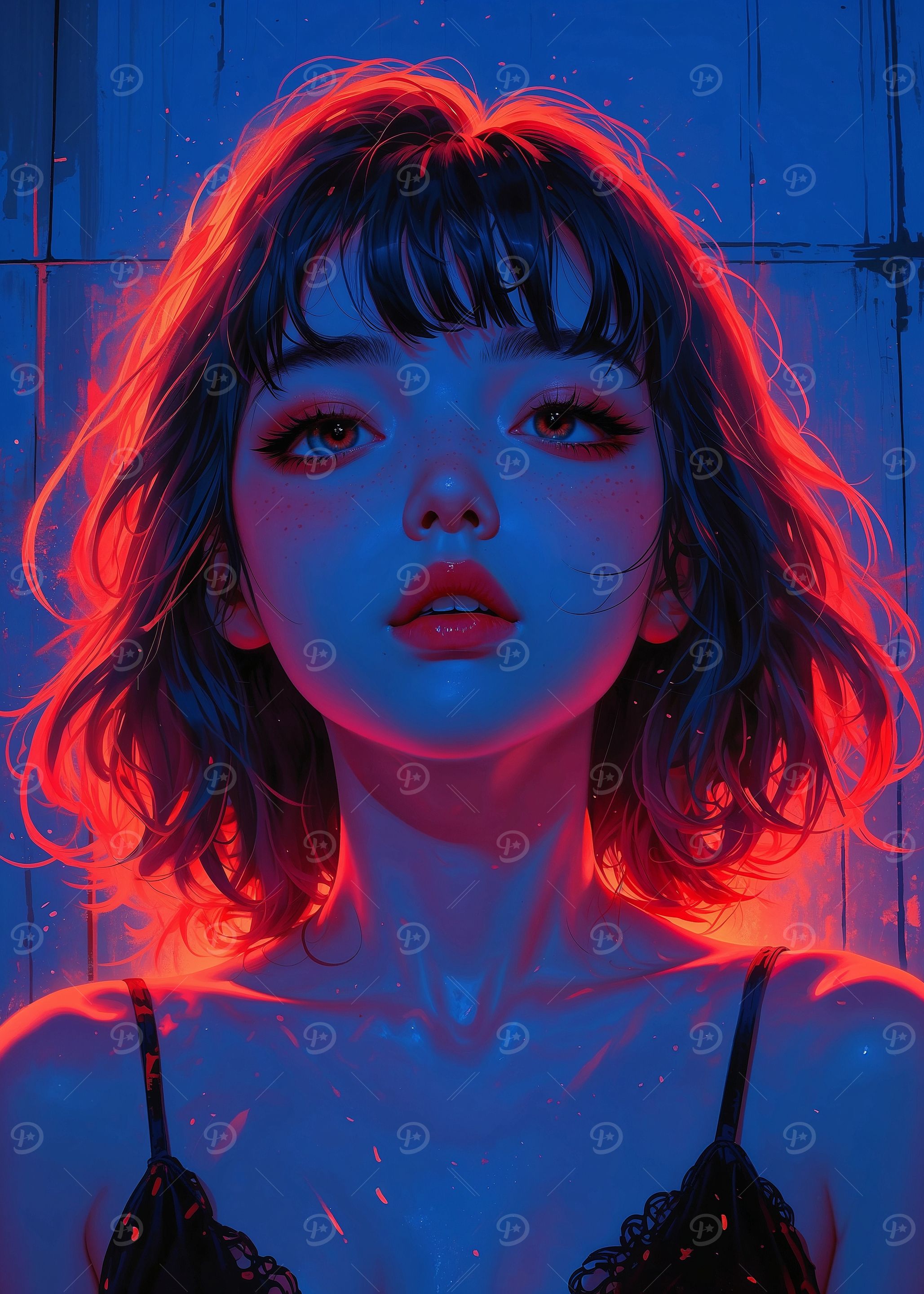 Anime Girl in Neon Lights