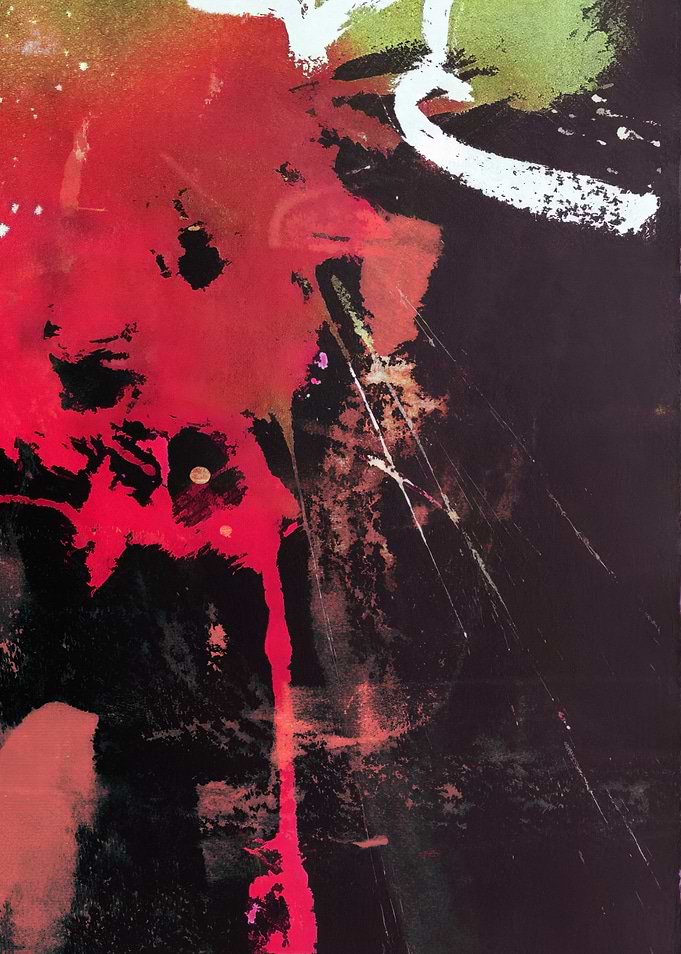 Abstract Red and Black Painting
