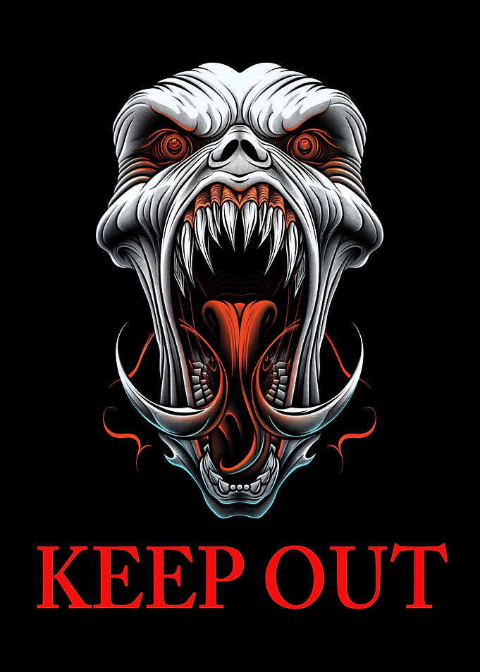 Monster Skull Keep Out