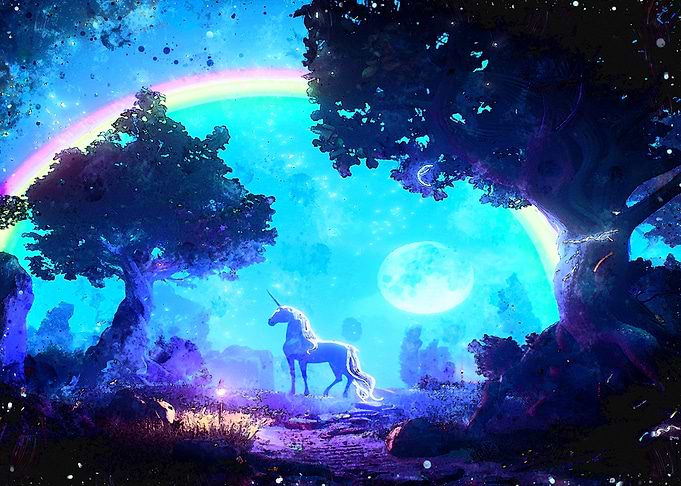 Unicorn in a Dreamy Forest
