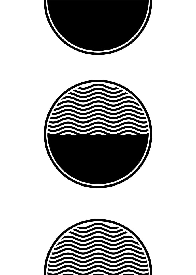 Abstract Black and White Circles