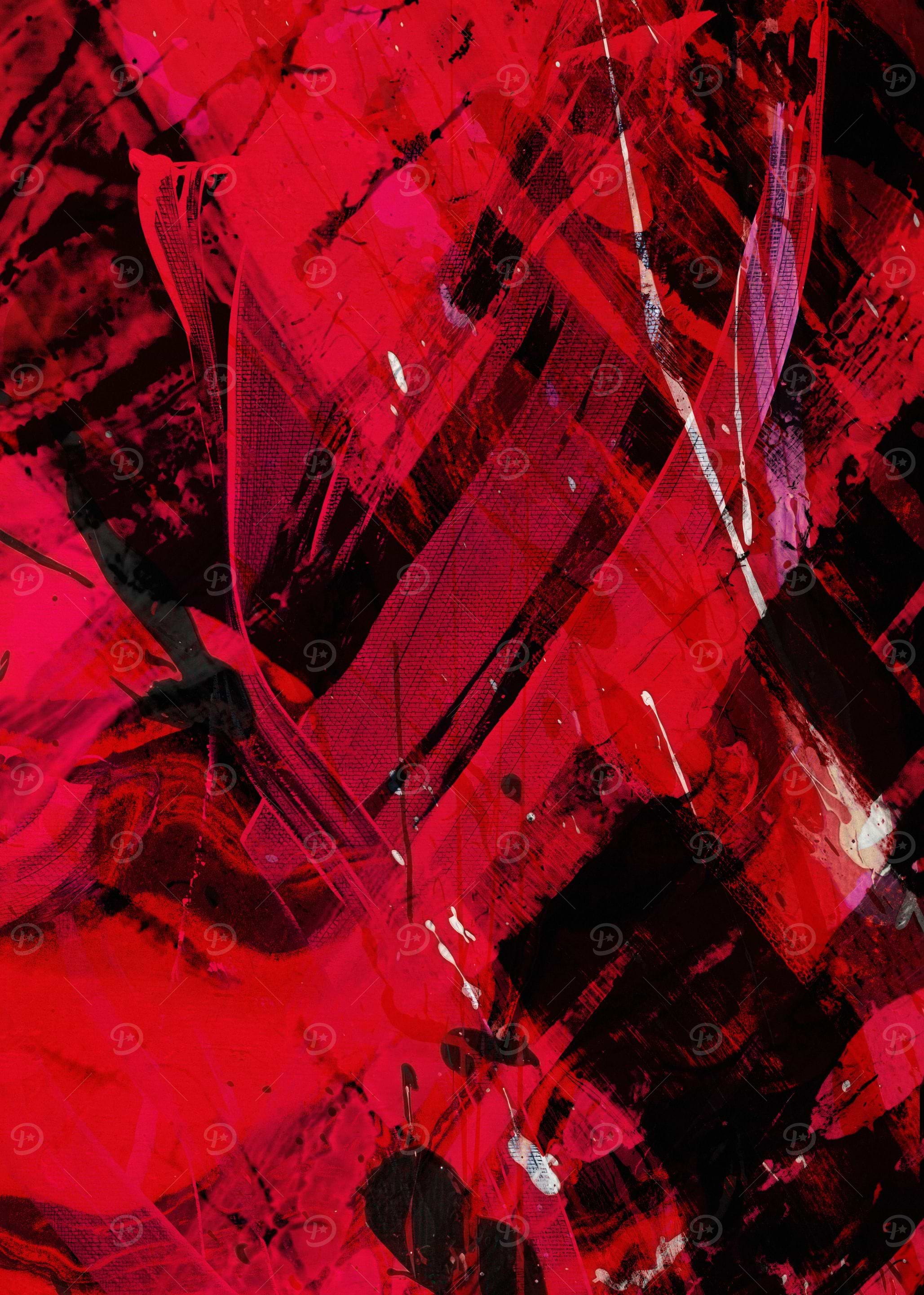 Abstract Red and Black Painting