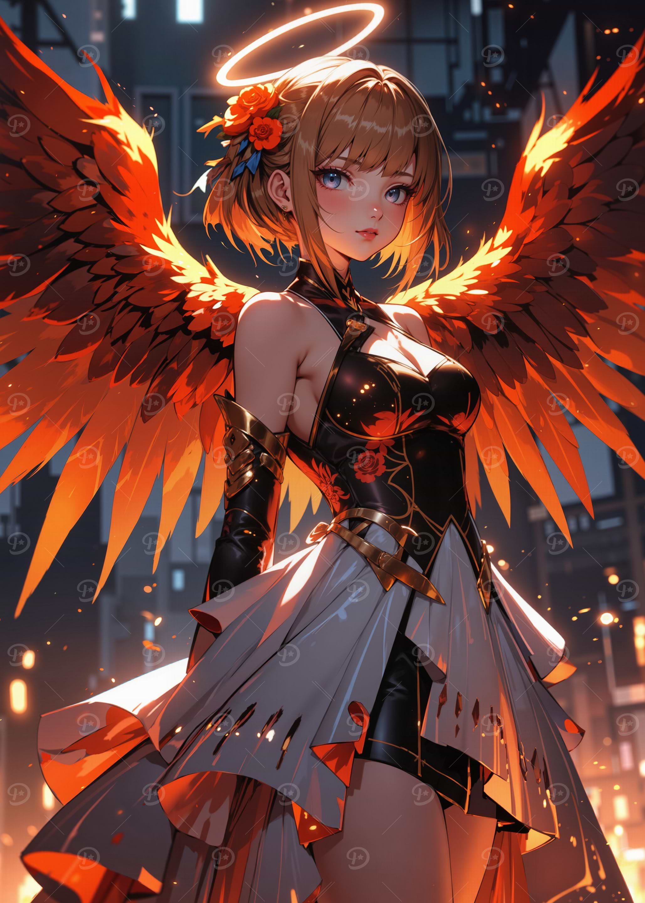Angel with Fiery Wings