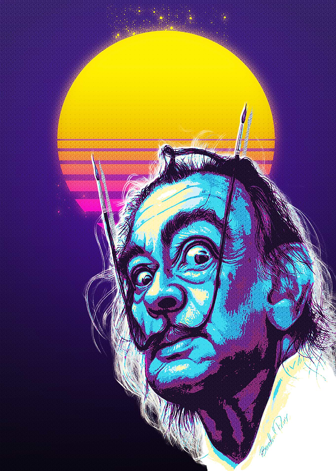 Salvador Dali Retro Art