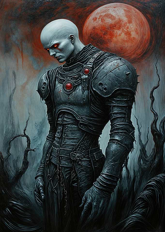 Dark Knight Under Blood Moon
