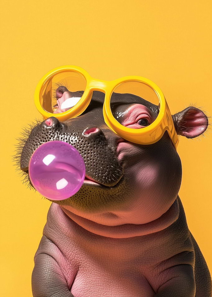 Hippo with Bubblegum