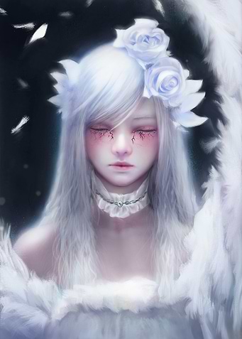 Sleeping Angel with Roses