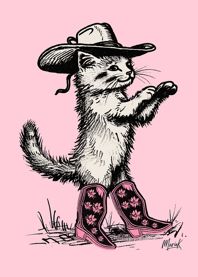 Dancing Cowgirl Cat