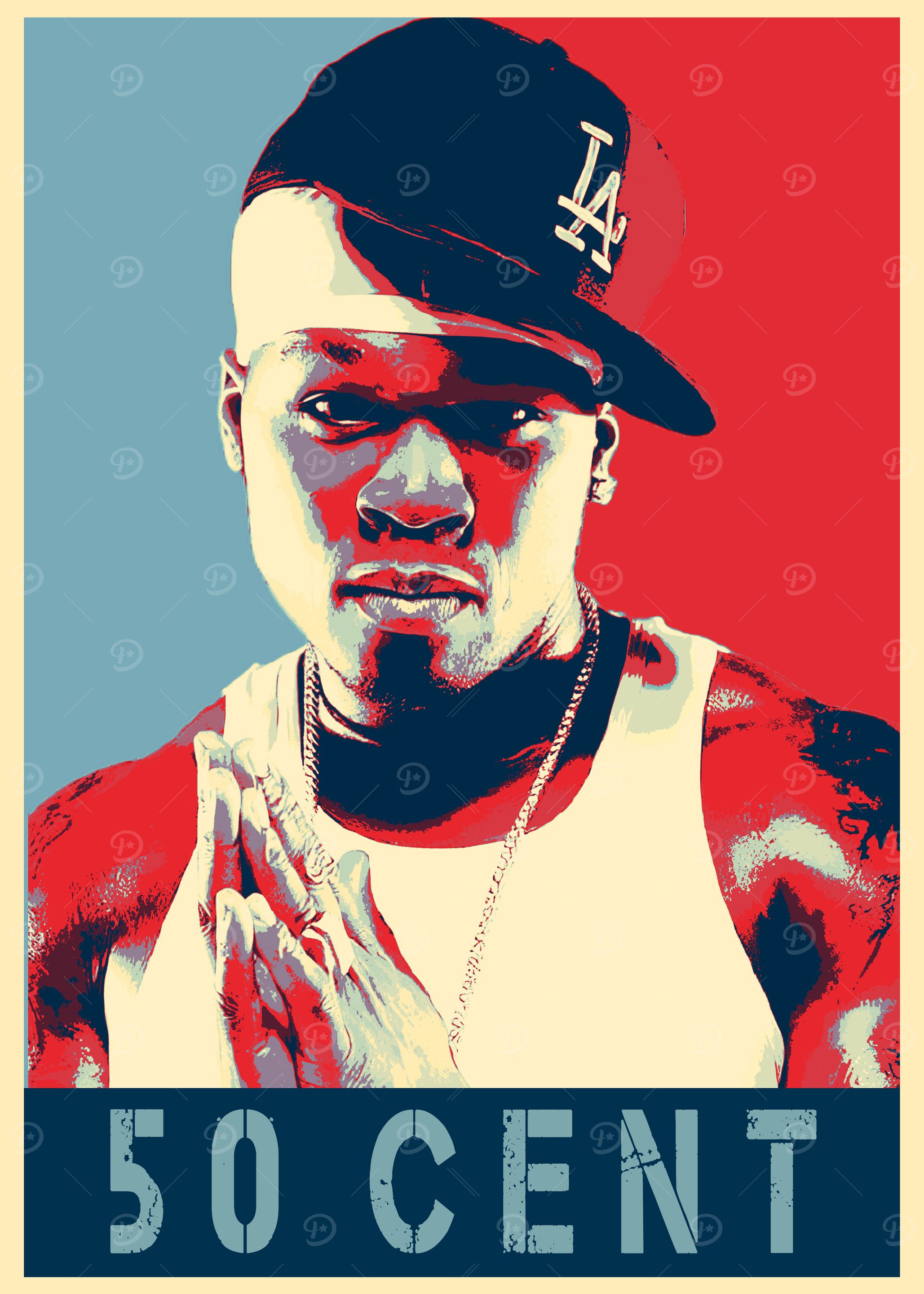 50 Cent Pop Art Poster