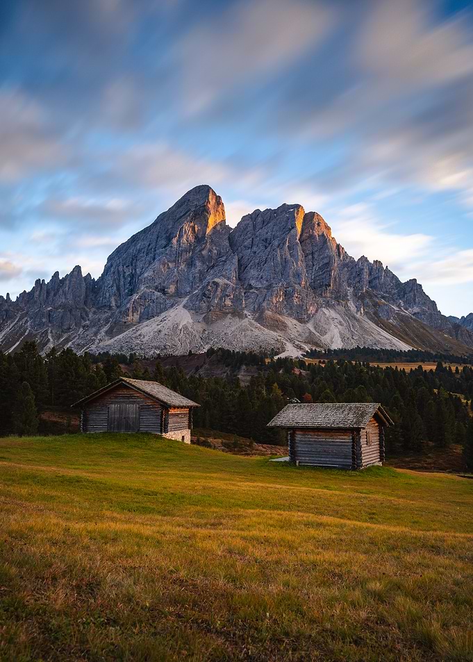 Mountain Cabins at Sunset | Würzjoch