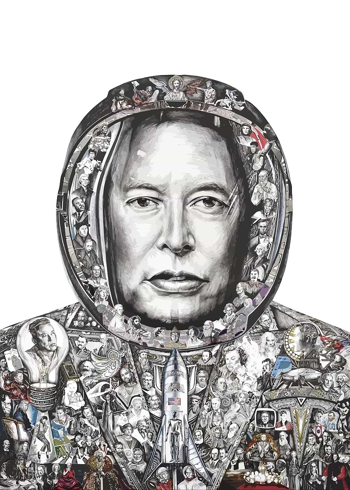Elon Musk Space Collage