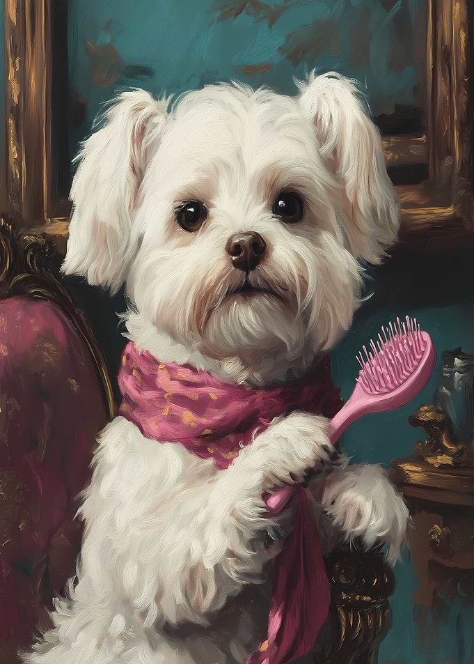 Dog Portrait with Brush