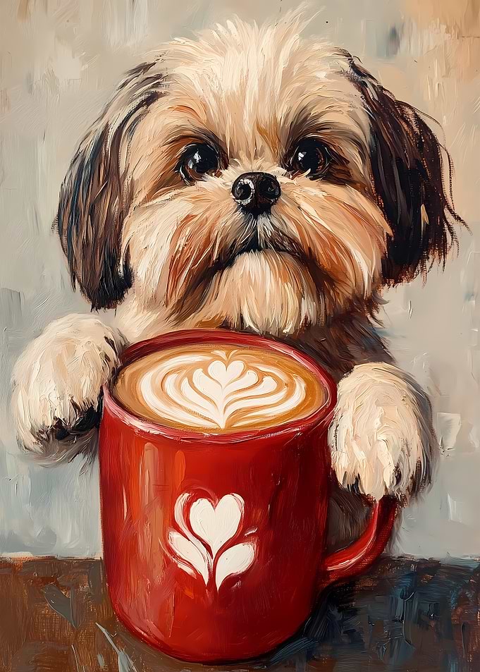 Dog with Coffee