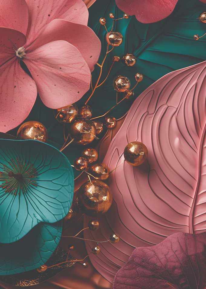 Pink and Teal Floral Arrangement