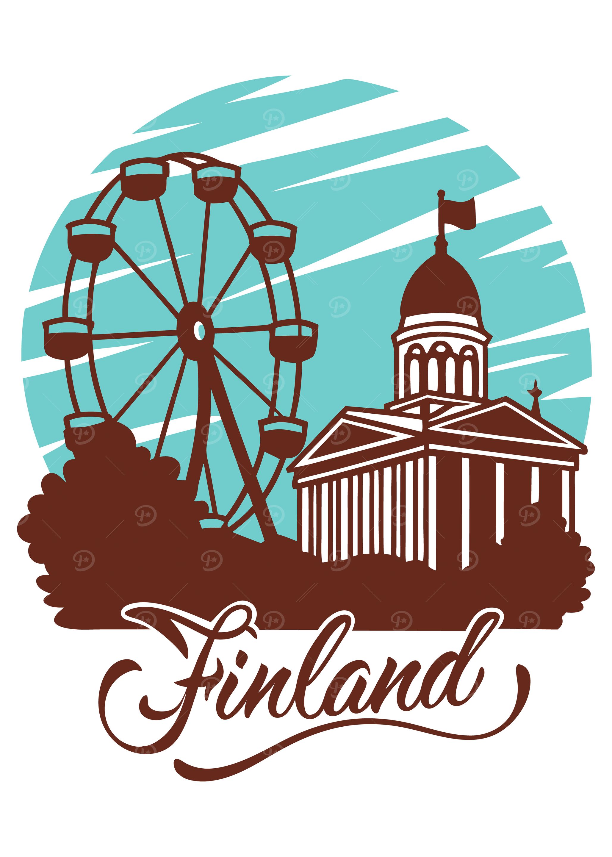 Finland Cityscape Illustration
