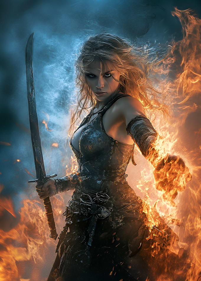 Fiery Warrior Woman
