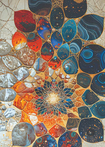 Abstract Gemstone Mosaic