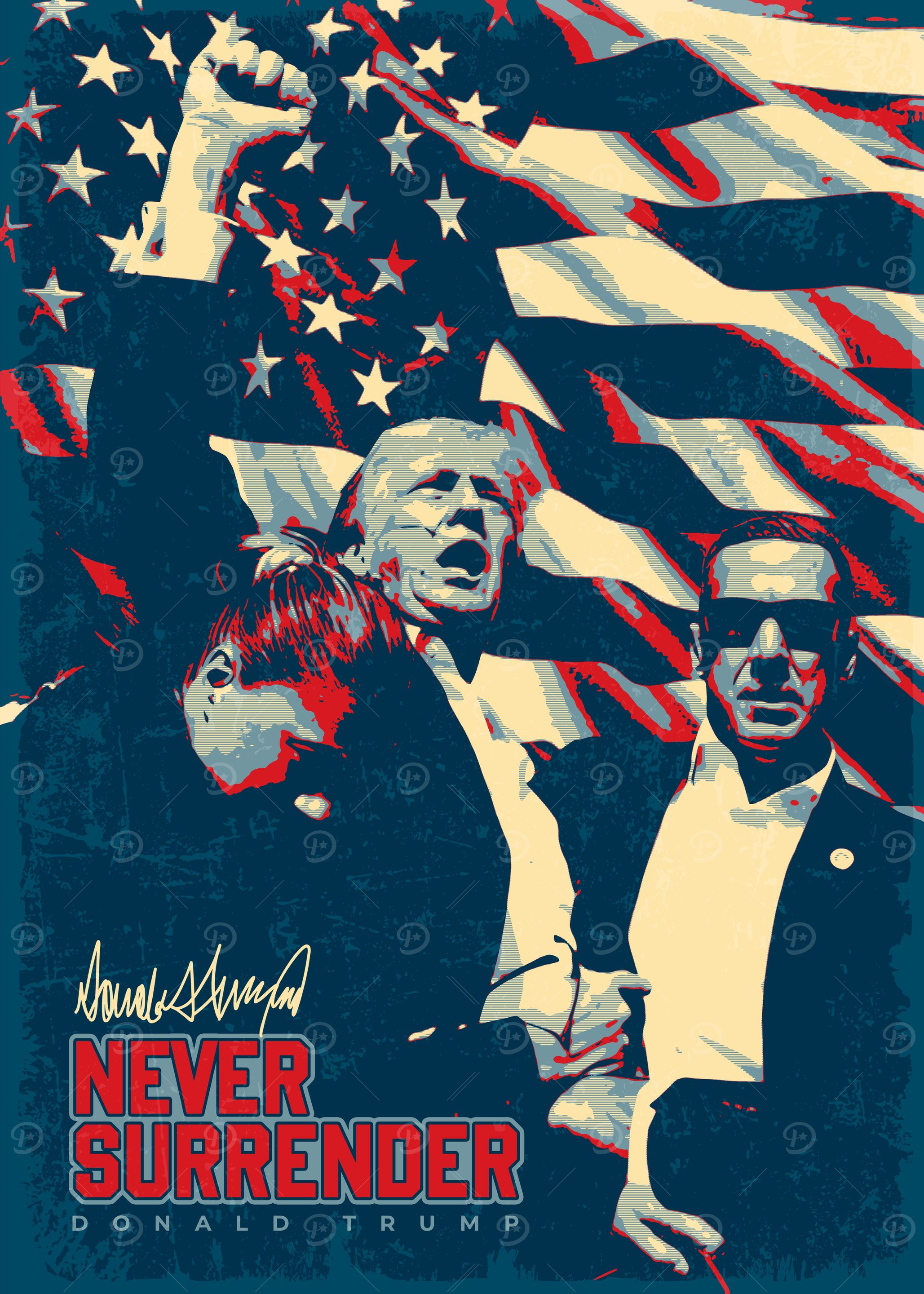 Trump Never Surrender Poster