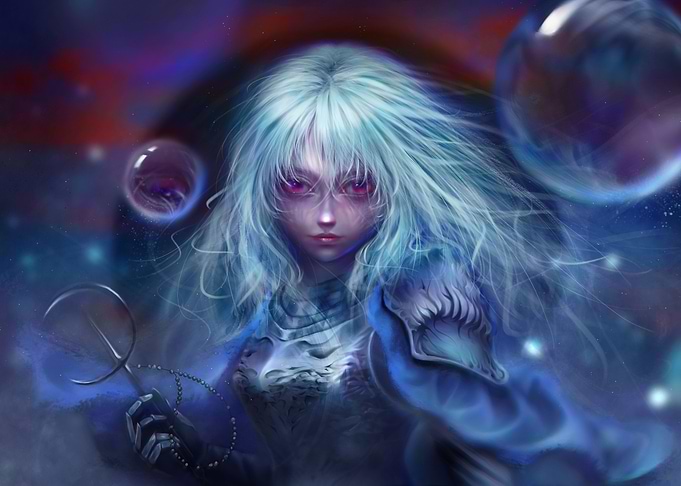 Anime Girl with Blue Hair