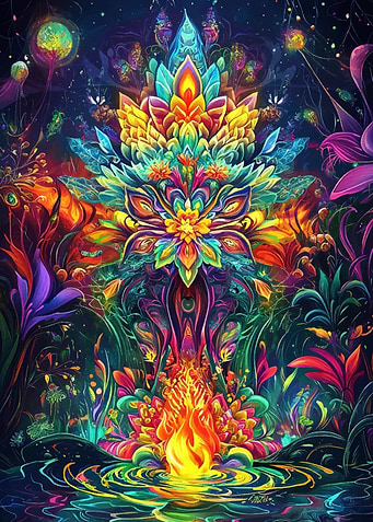 Psychedelic Floral Art