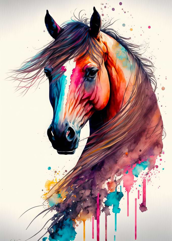 Colorful Horse Portrait