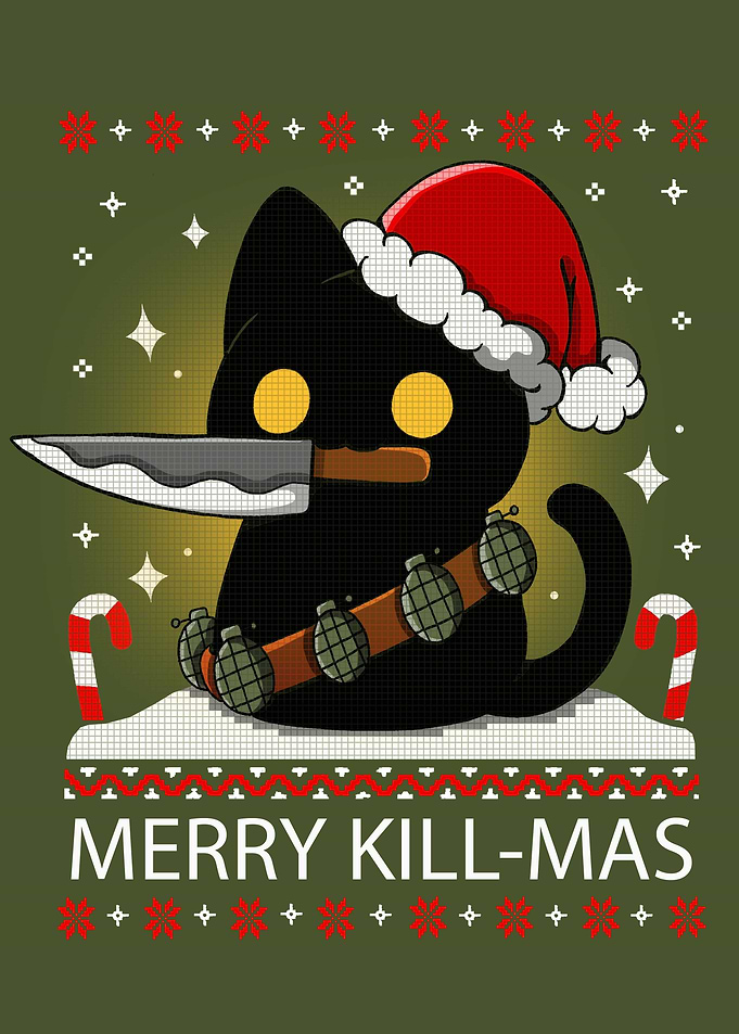 Black Cat Christmas Ugly Sweater