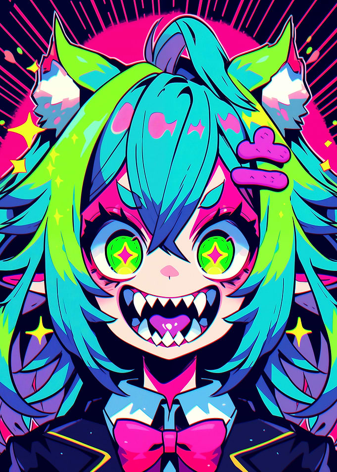 Anime Girl with Green Hair