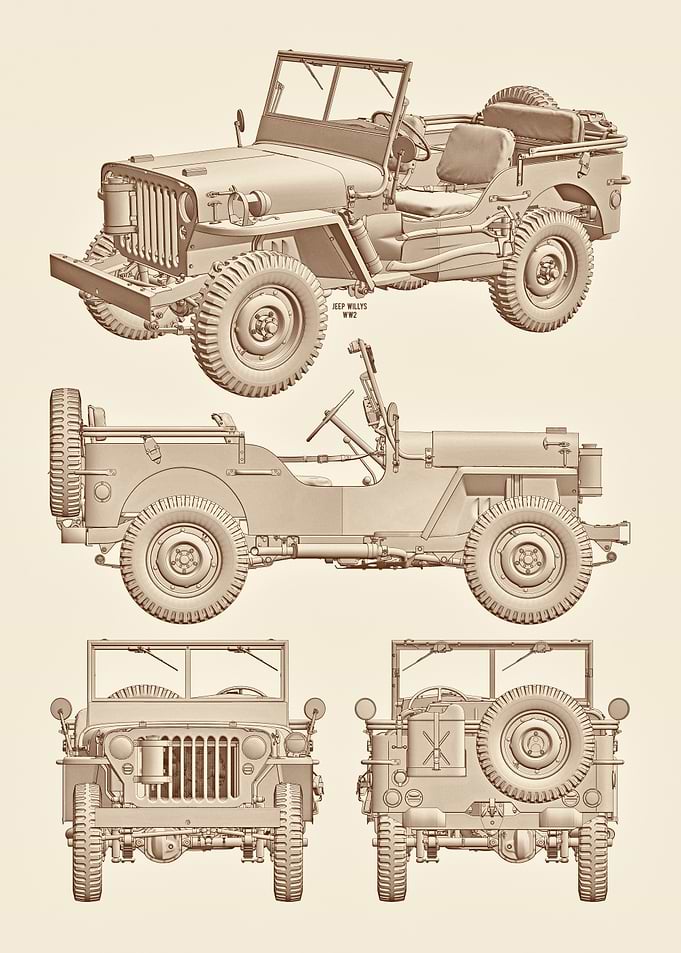 Jeep Willy's Technical Drawing