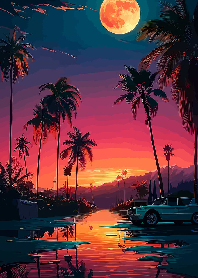 Sunset Palm Oasis