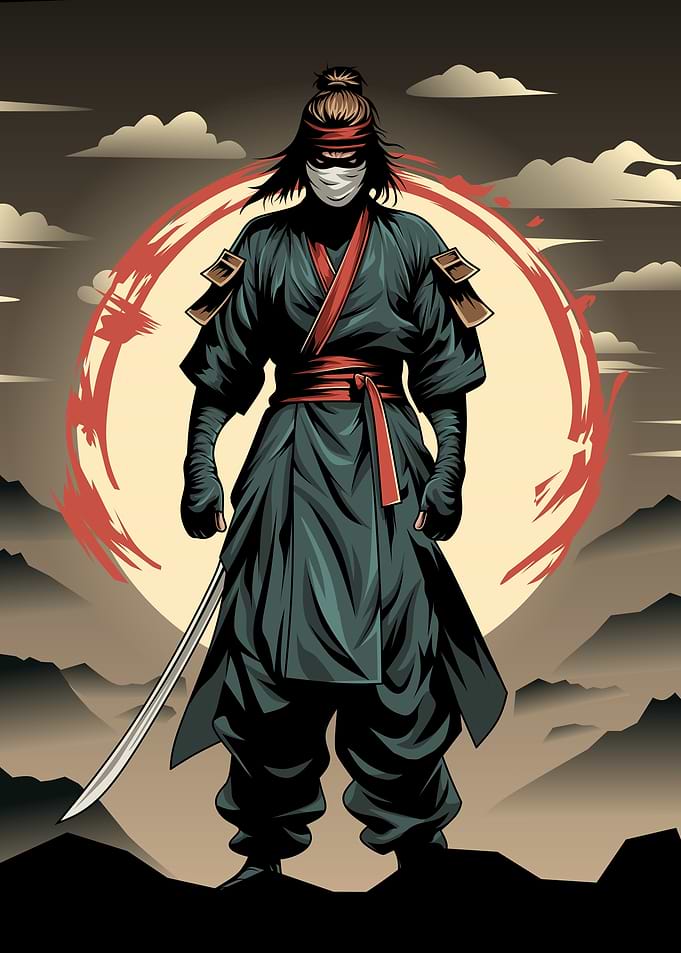 Samurai Warrior Illustration