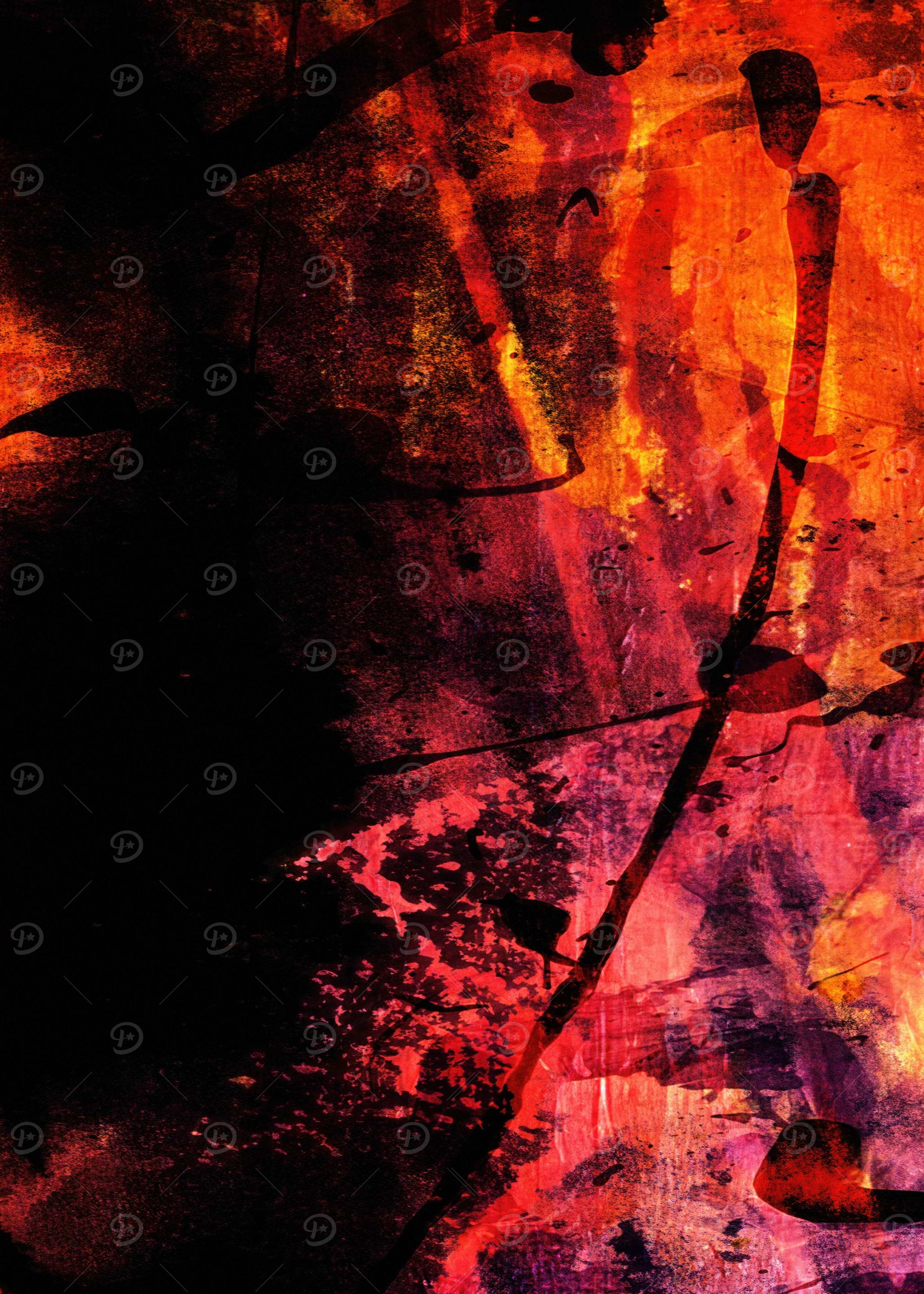 Abstract Red and Black Painting