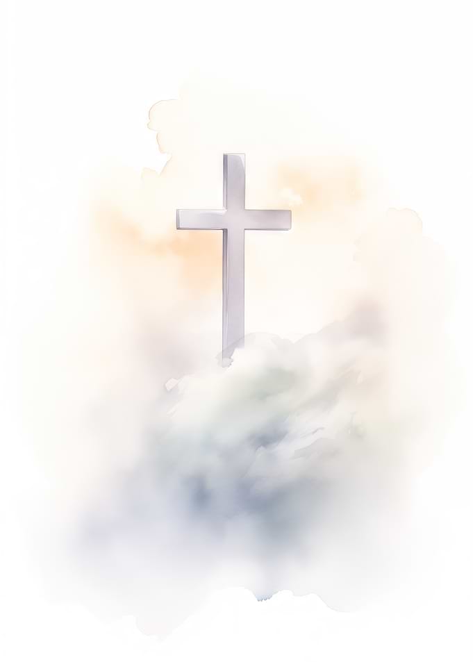 Christian Cross in the Clouds