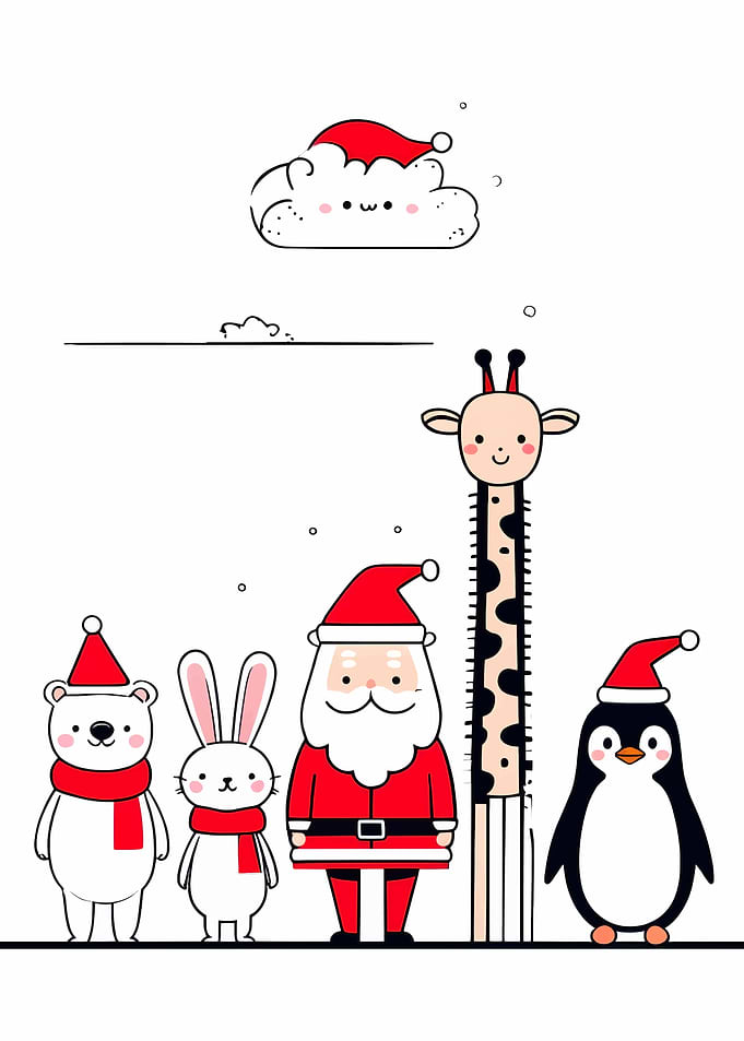 Christmas Animals with Santa