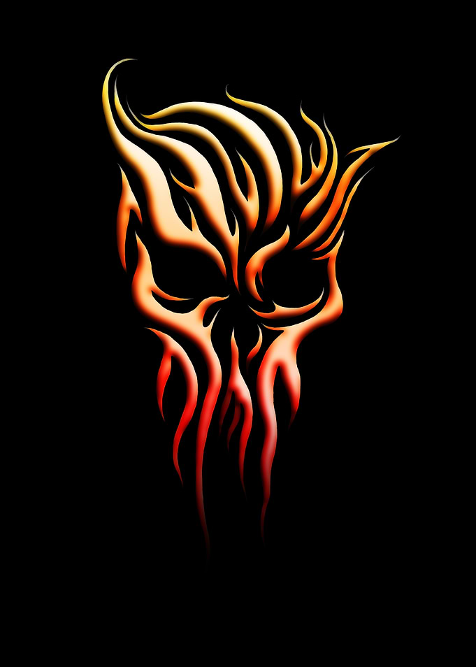 Fiery Skull Design