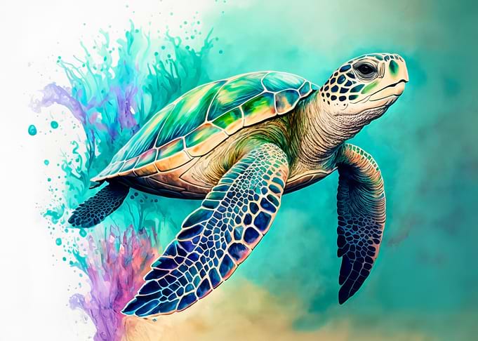 Sea Turtle Watercolor