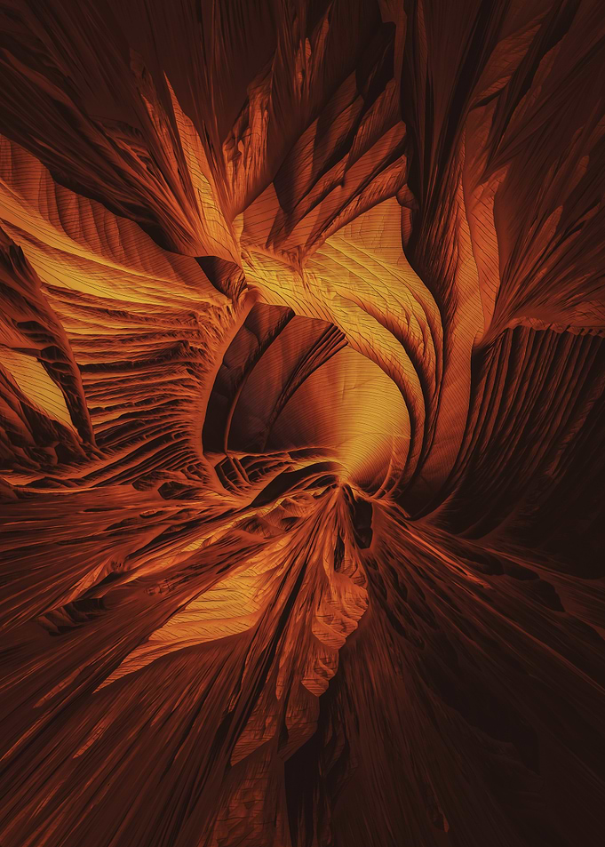 Abstract Orange and Brown crystal pattern