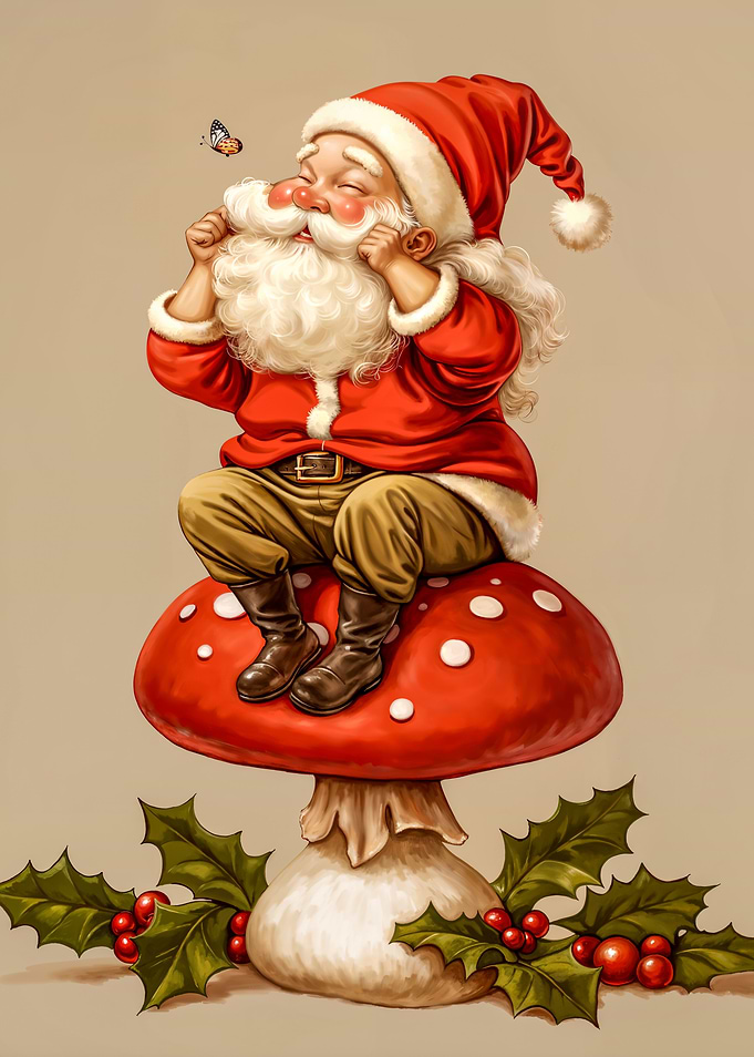 Santa on Mushroom