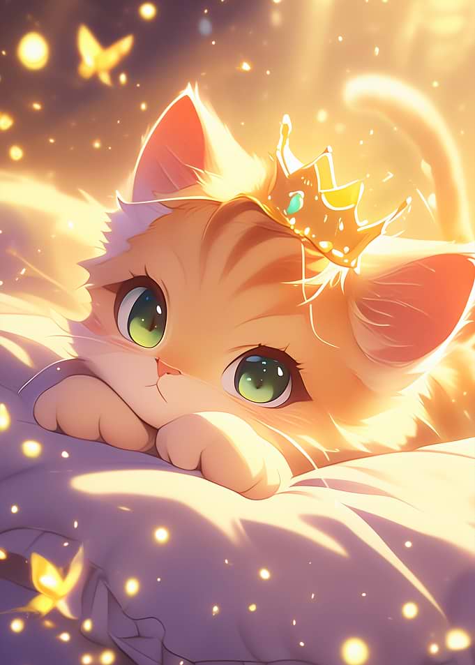 Cute Kitten with Crown