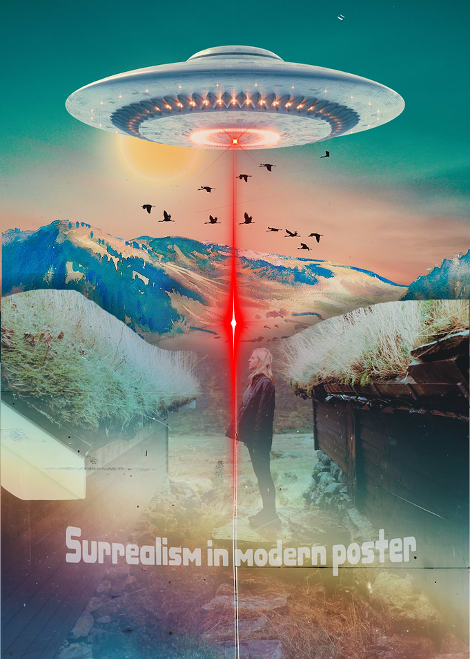Surreal UFO Poster
