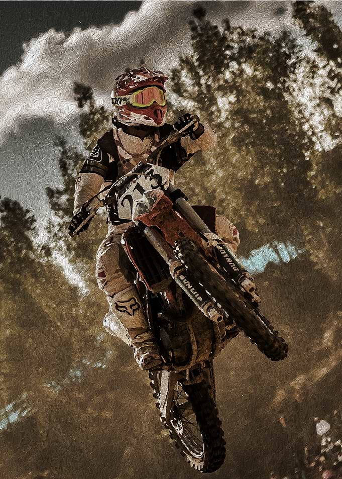 Motocross Rider in Flight
