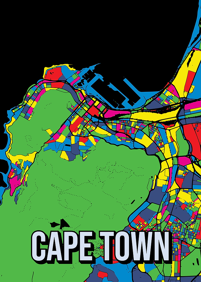 Cape Town Pop Art South Africa City Map