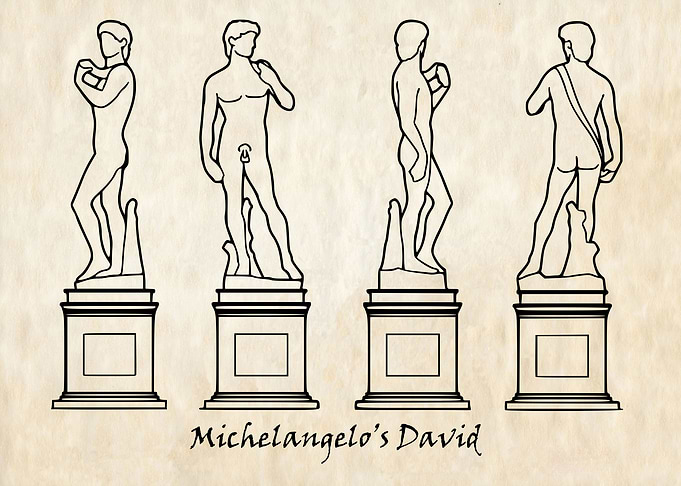 Michelangelo's David Vintage Angles