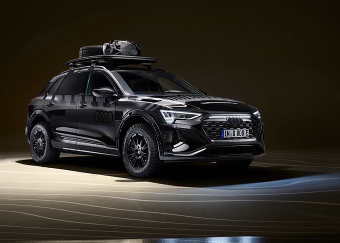 Black Audi Q8 E-Tron SUV
