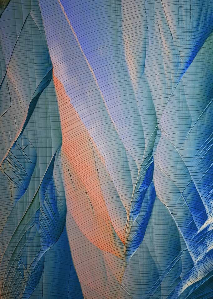 Abstract Blue and Orange Crystal Pattern